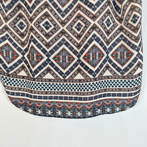 Pink Republic Aztec Short Sleeve Multicolored High Low Womens Blouse  Size L - Picture 9 of 13